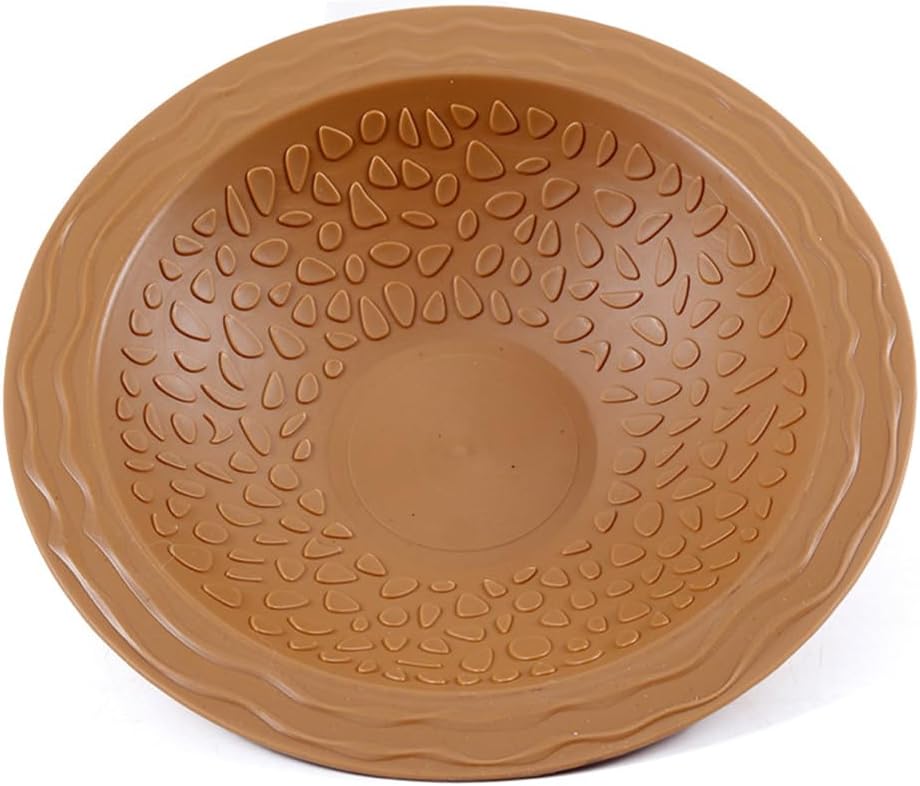 Turtle Bathing Pool Small, Resin Water Dish Feeding Bowl with Gentle Slope
