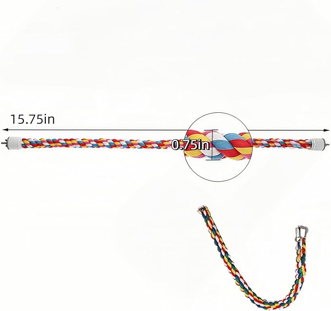 Bird Rope Perches, Parrot Toys, Bungee Rope Perches - Image 3