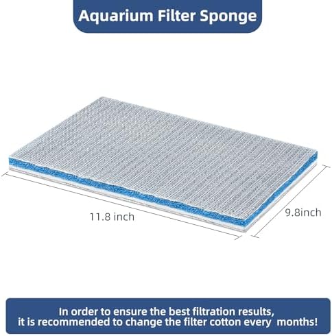 Multi-Layer Aquarium Filter Media with Floss & Sponges for Tanks & Ponds