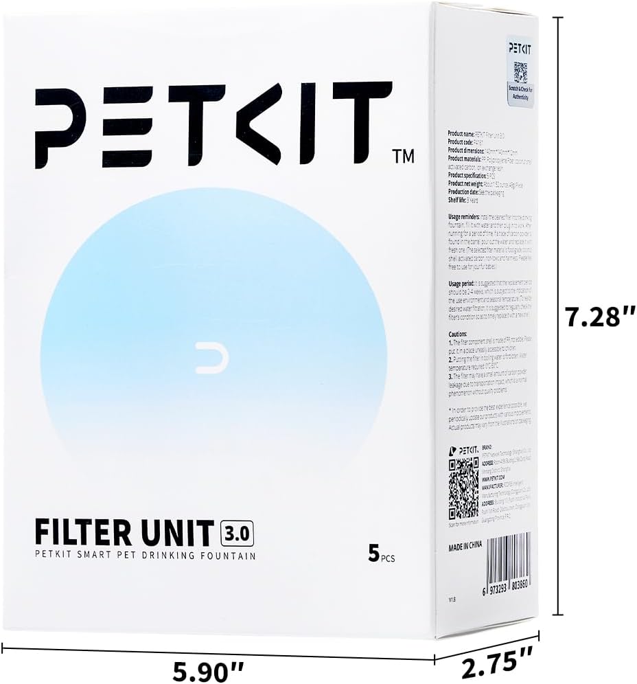 PETKIT Upgraded Filter Units 3.0 for PETKIT Cat Water Fountain 5 pcs