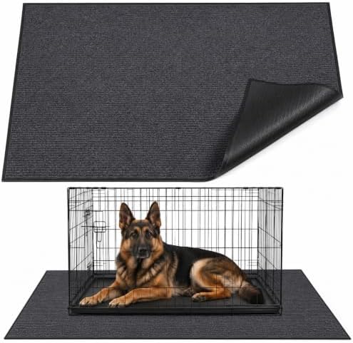 23.6" X 47.2" Mat for Under Dog Crate, Waterproof Dog Crate Mat