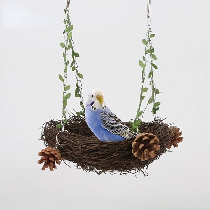 Natural Rattan Nest Small Medium Large Bird Swing - Image 3
