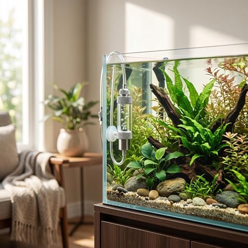 Zerodis CO2 Bubble Counter, 2 Types Single/Double Head Carbon Dioxide Bubble Counter Aquarium Diffuser Regulator Fish Supplies (Single Head)