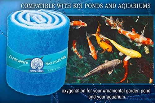 Koi Pond and Aquarium Filter Media Roll - 12 Inches by 72 Inches by 1.25 Inches (6 ft) - Cut to Fit - Durable - Fish and Reef Aquarium Compatible - Clear and Clean Water