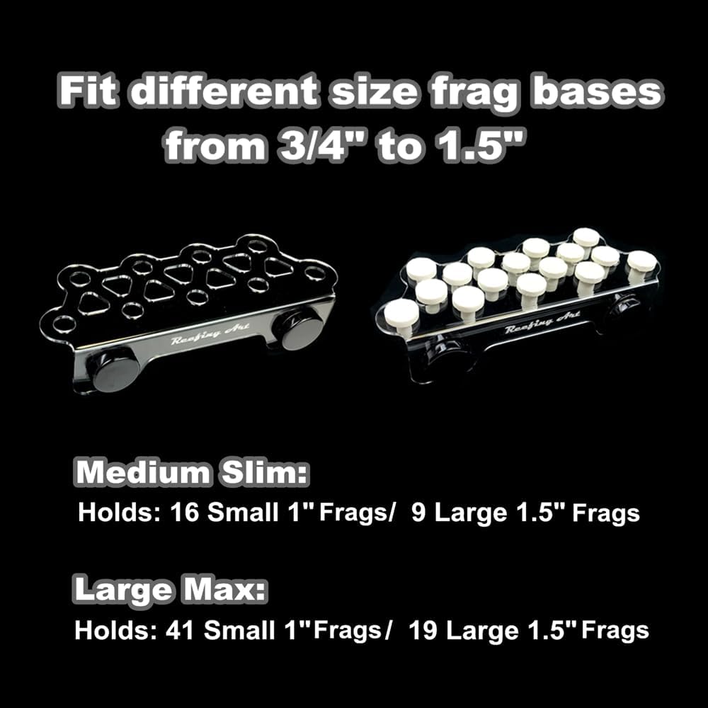 Magnetic Coral Frag Rack Strongest N52 Magnets Holds up to 41 Plugs (Medium Slim)