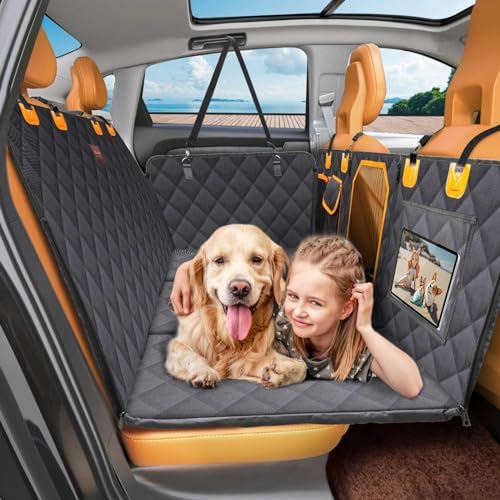 Manificent Back Seat Extender for Dogs, Hard Bottom Dog Car Seat Cover for Back Seat Bed for Car Camping Mattress, Dog Hammock for Car Travel Bed, Car Bed Mattress for Car SUV Truck