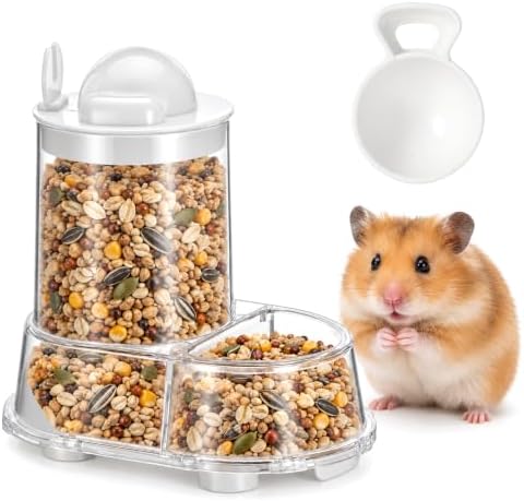 Automatic Hamster Food Bowl, Clear Automatic Dispenser for Rat Food
