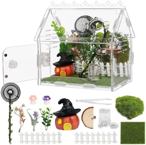 Jumping Spider Enclosure Kit, Acrylic Terrarium with Accessories