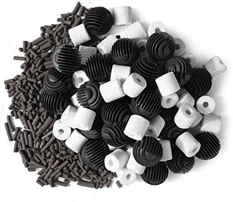 Flexzion Aquarium Canister Filter Media Set, Bio Balls, Rings & Carbon