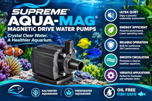 Danner Manufacturing, Inc. Supreme Aqua-Mag 250 GPH, Aquarium Magnetic Drive Water Pump, 02512