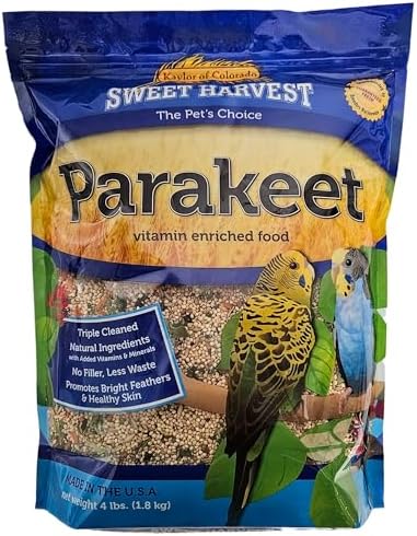 Parakeet Bird Food, 4 lbs Bag - Seed Mix for Parakeets Budgerigars Budgies
