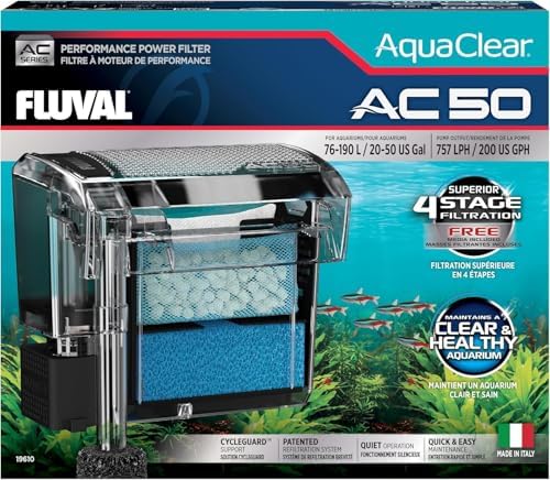 Fluval AquaClear Fish Tank Power Filter for 20- to 50-Gallon Aquariums