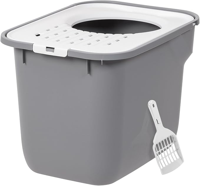 IRIS USA Cat Litter Box, Large Cat Box Enclosure, Top Entry - Image 5