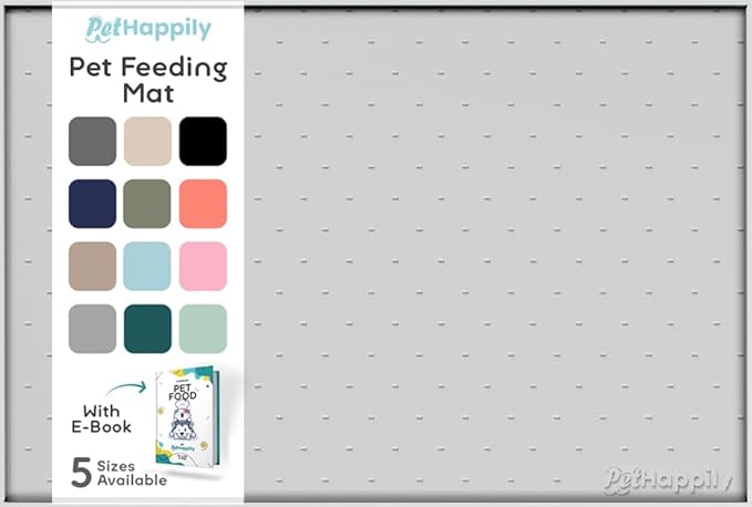 Dog Food Mat - 24x15 Raised Edges Dogs Mat by PETHAPPILY