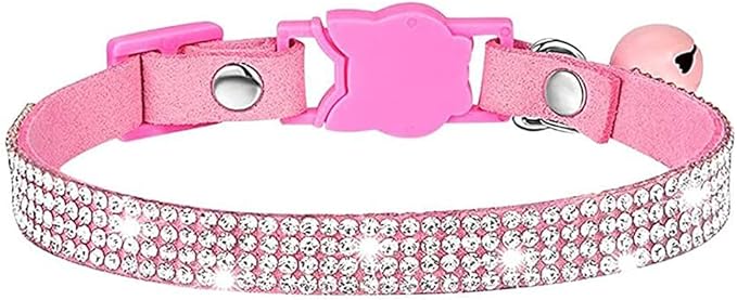 Cat Collars, Rhinestone for Girl Cats Bling Kitten Flower Adjustable Breakaway by Bbmmayy