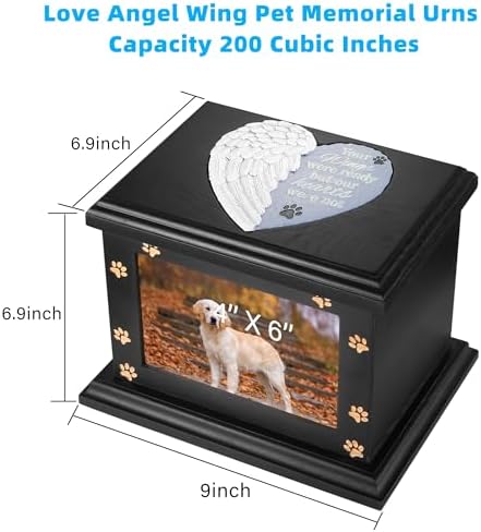 ADMLC Pet Memorial Urns for Dogs or Cats Ashes with Photo Frame