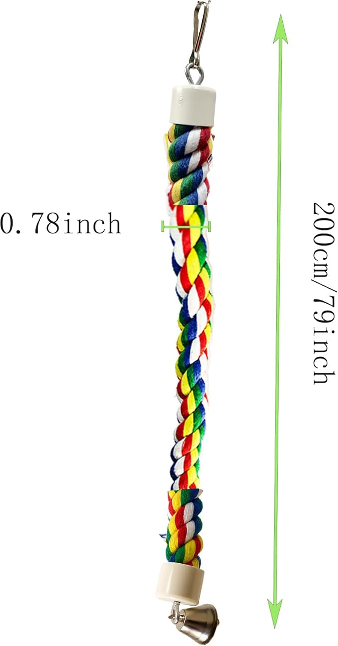 79'' Bird Perch, Bird Rope Perch & Birds Swing Set, Bird perches - Image 4