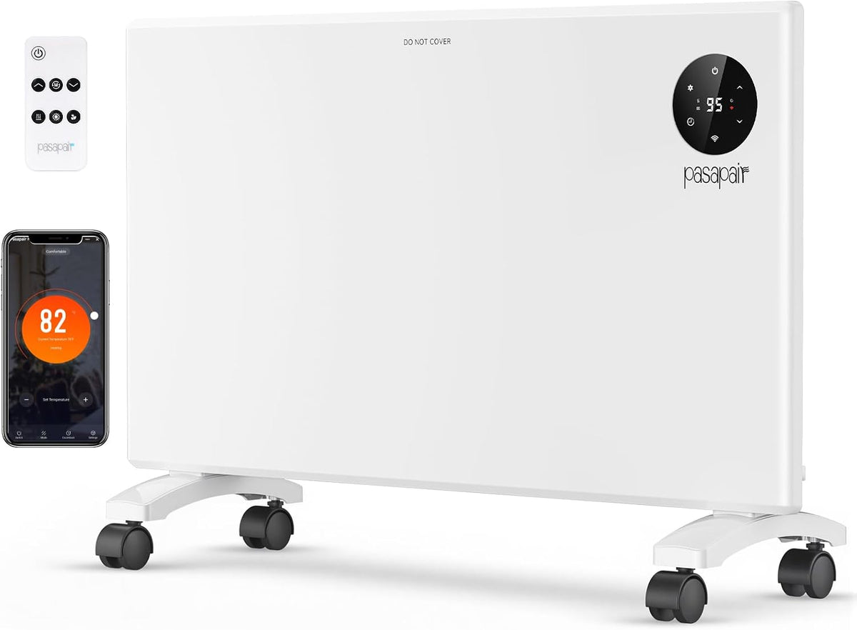 Pasapair 1500W Smart Quiet Convection Panel Heater, WiFi & Alexa, 24H Timer