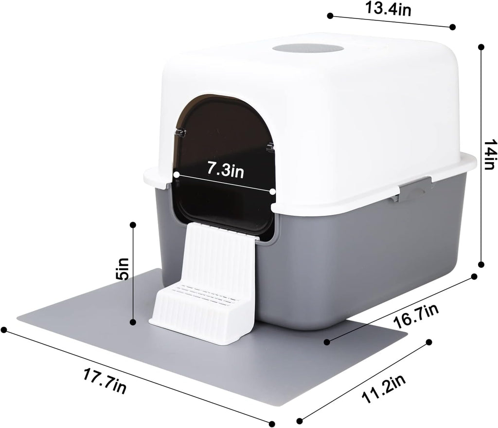 Sfozstra Enclosed Cat Litter Box: Odor Control Leak Resistant Design