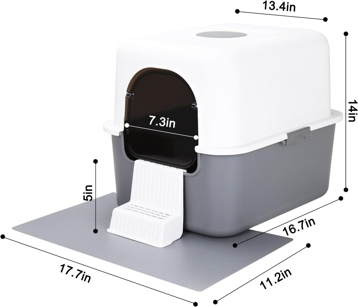 Sfozstra Enclosed Cat Litter Box: Odor Control Leak Resistant Design