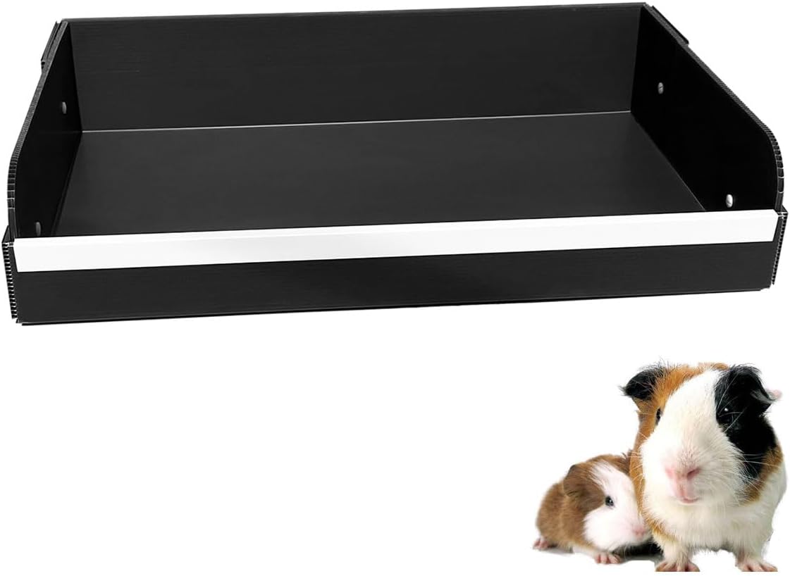 Andescobo Guinea Pig Litter Box Guinea Pig Kitchen for All C&C and Midwest Cages,Guinea Pig Hay Box Keep The Guinea Pig Cage Clean and Tidy. White