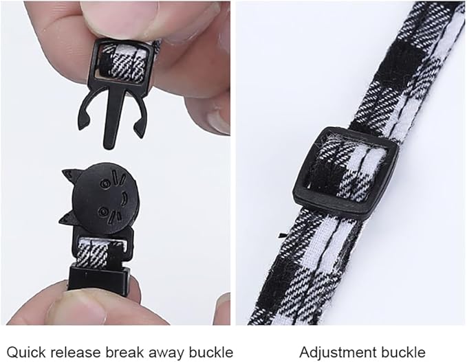 Breakaway Cat Collar with Bell and Bow, Bowtie Puppy Collars - Image 5