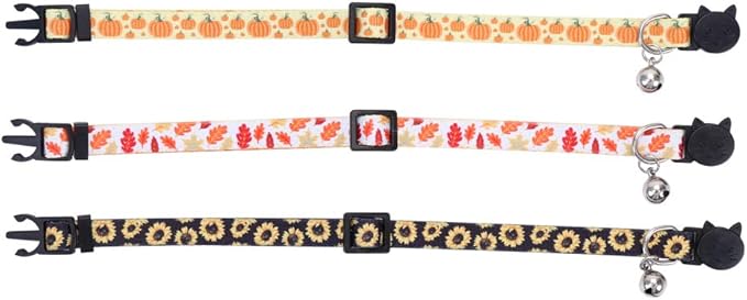 3 Pack/Set Thanksgiving Day Cat Collar Breakaway Bell Fall Autumn - Image 6