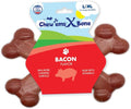Chew’EMS X Bone Dog Chew Toy for Aggressive Chewers – Long-Lasting Bacon Flavor by Chewems