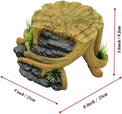 Turtle Basking Platform,Tortoise Resin Resting Reptile Habitat Ornament Aquarium Turtle Tank Decorations Reptile Hide Floating Ledge Resting Terrace for Turtles,Bearded Dragons,Lizard,Newts (Shape 2)