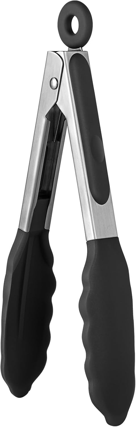 U-Taste Kitchen Tong for Cooking, 600ºF Heat-Proof Silicone, 12in/Aqua Sky