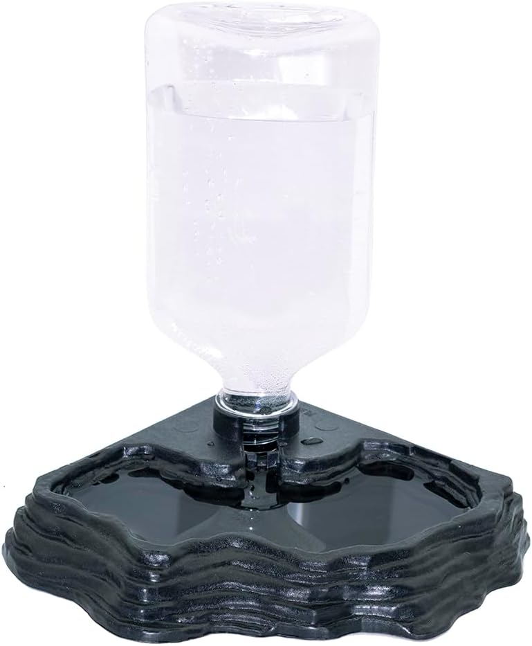 Lizard Bearded Dragon Water Bowl Dish Automatic Dispenser,17oz,Black