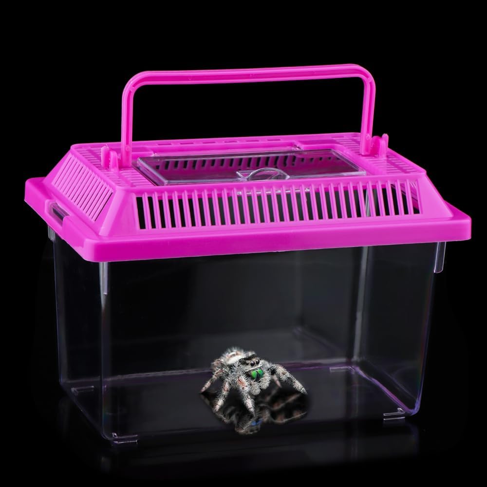 10 Pack Plastic Reptile Carrier Tarantula Enclosure Snake Breeding Box Hatching Container for for Bearded Dragon Lizard Spider Fish Turtle Hermit Crab (7 x 4.3 x 4.3 Inch)