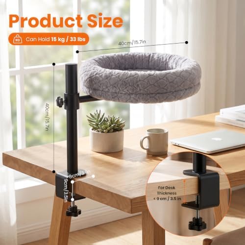 Cat Desk Bed 360° Rotating Cat Hammock Bed Holds Over 33Lbs Cats