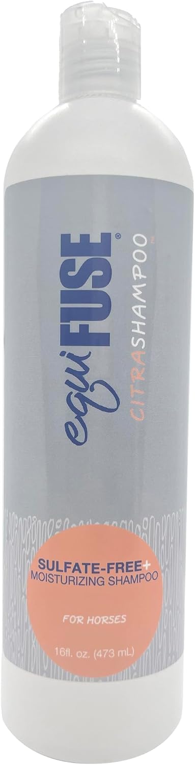 EquiFuse CitraShampoo Sulfate Free, Plant Based Foaming Horse Shampoo, Promotes Gentle Clean and Hair Health that Fights Dryness, and Dandruff | with Coconut Oil and Refreshing Citrus Scent, 16oz