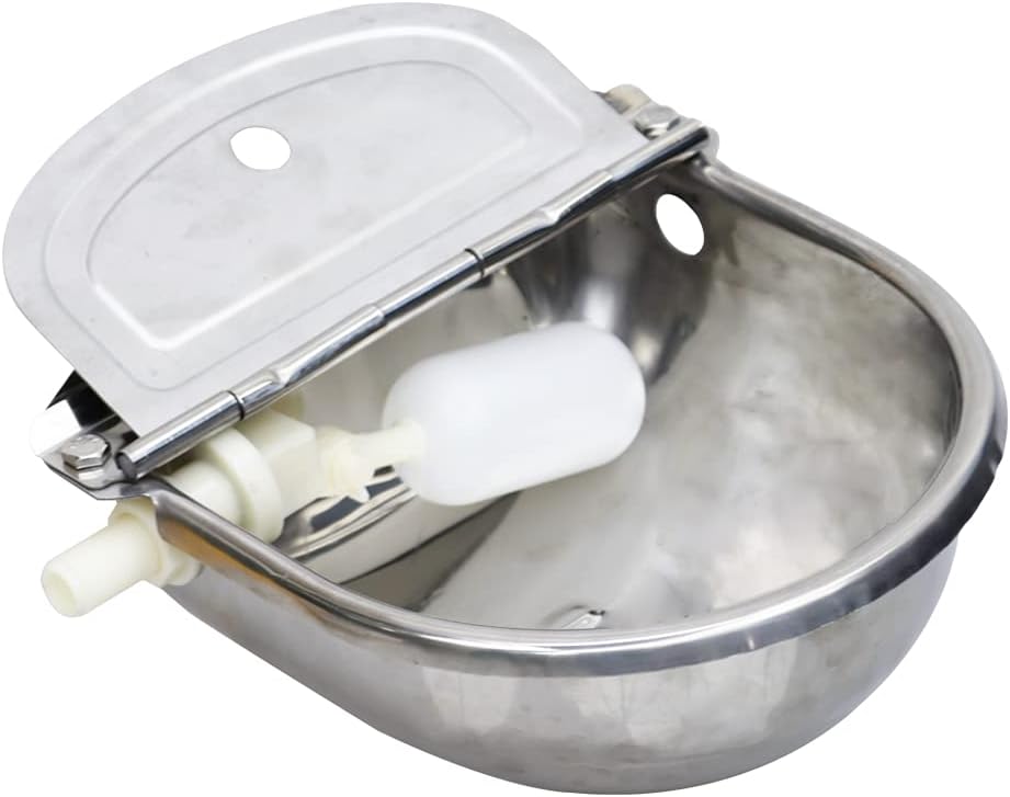 Automatic Water Trough Dog Feeder Bowl with Float for Cattle Horse Goat Sheep Animals Stainless Pet Livestock Tool