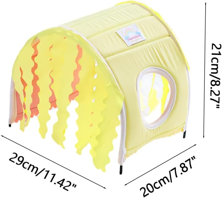 Small Animal Hideout Tent, Semi Enclosed Small Pets Hideout Shelter with Dual Access, Easy Install Resting Nest for Rabbits Guinea Pigs Hamsters