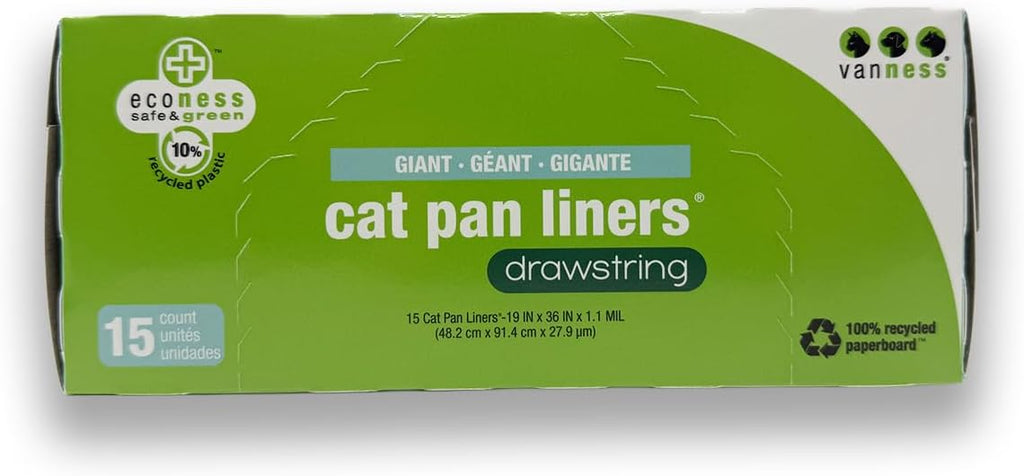 Van Ness DL715 Pureness Extra Giant Drawstring Cat Pan Liner, 15-Count