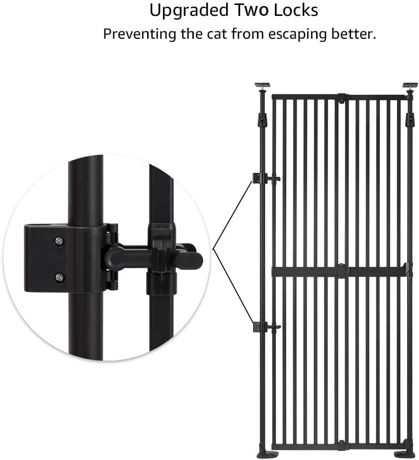 unipaws 75" High Extra Tall Cat Safety Gate for Narrow Space, No Drilling