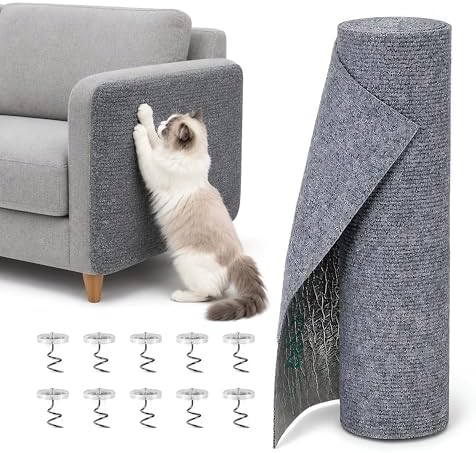Cat Scratch Furniture Protector for Couch&Walls, Self-Adhesive Gray