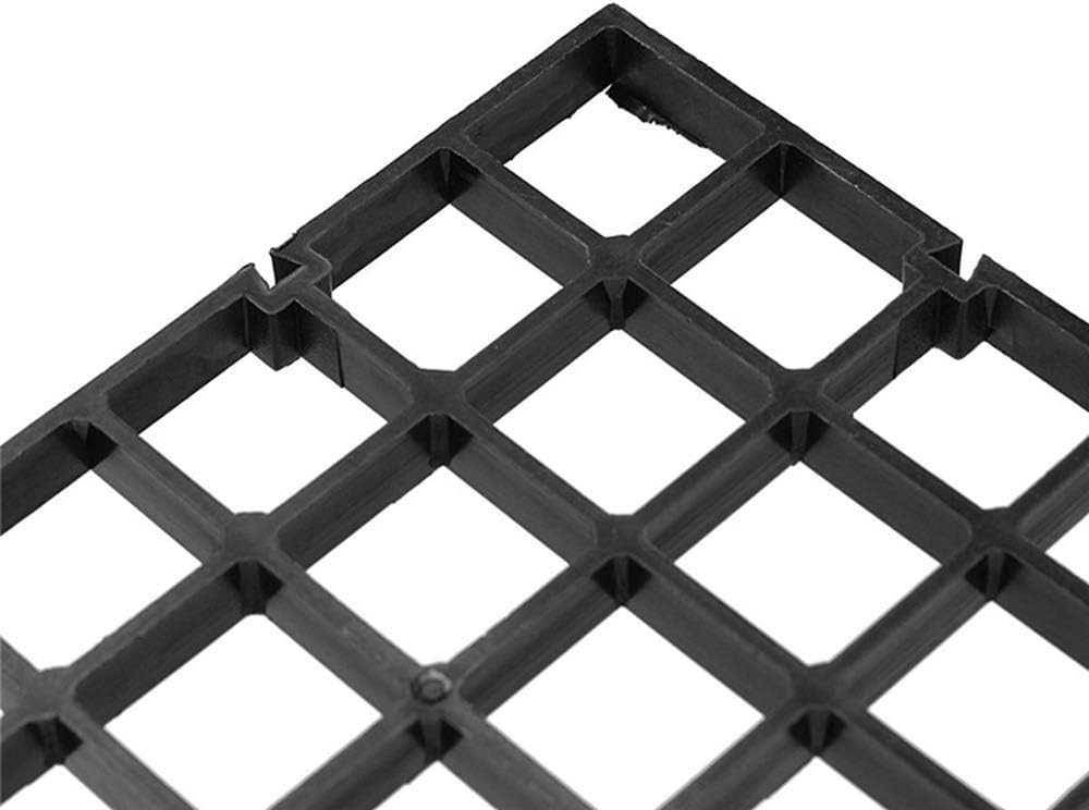 4 Pcs Aquarium Divider Tray Plastic Grid Aquarium Egg Crate Light Diffuser, Fish Tank Divider Filter Bottom Isolation with 8 Pcs Sucker Clip(Black)