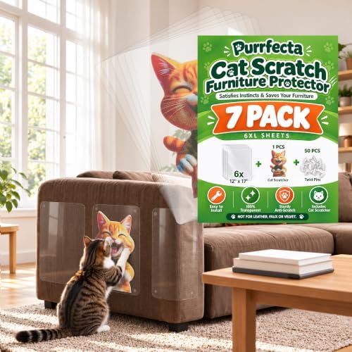 7 Pack Anti Cat Scratch Furniture Protector with Cat Scratcher pad