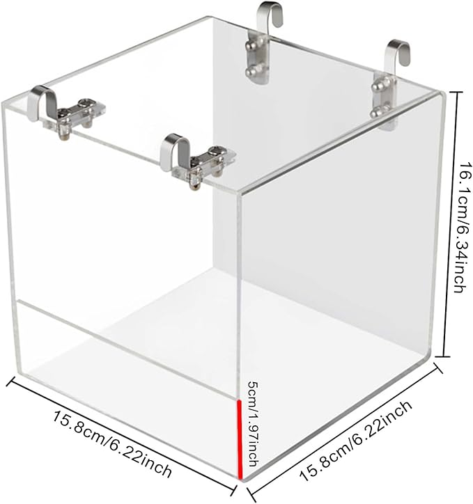 Hanging Cube Bird Bath Cage, Transparent Bird Bathtub Bath Shower - Image 2