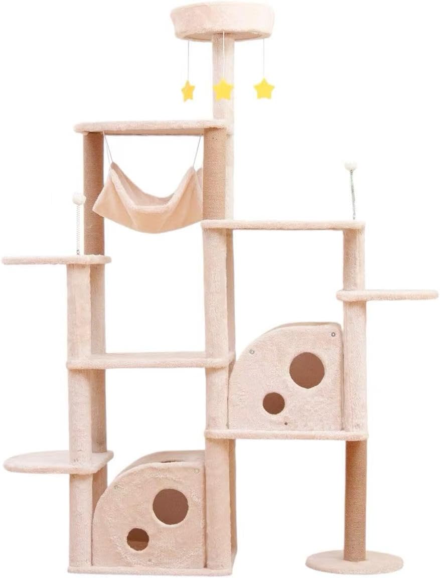 Cat Tree 67in Cat Tower Scratching Post for Cats Tree Tower Furniture for Cats with Various Houses Various Levels with Cheese Design (Dark Gray)