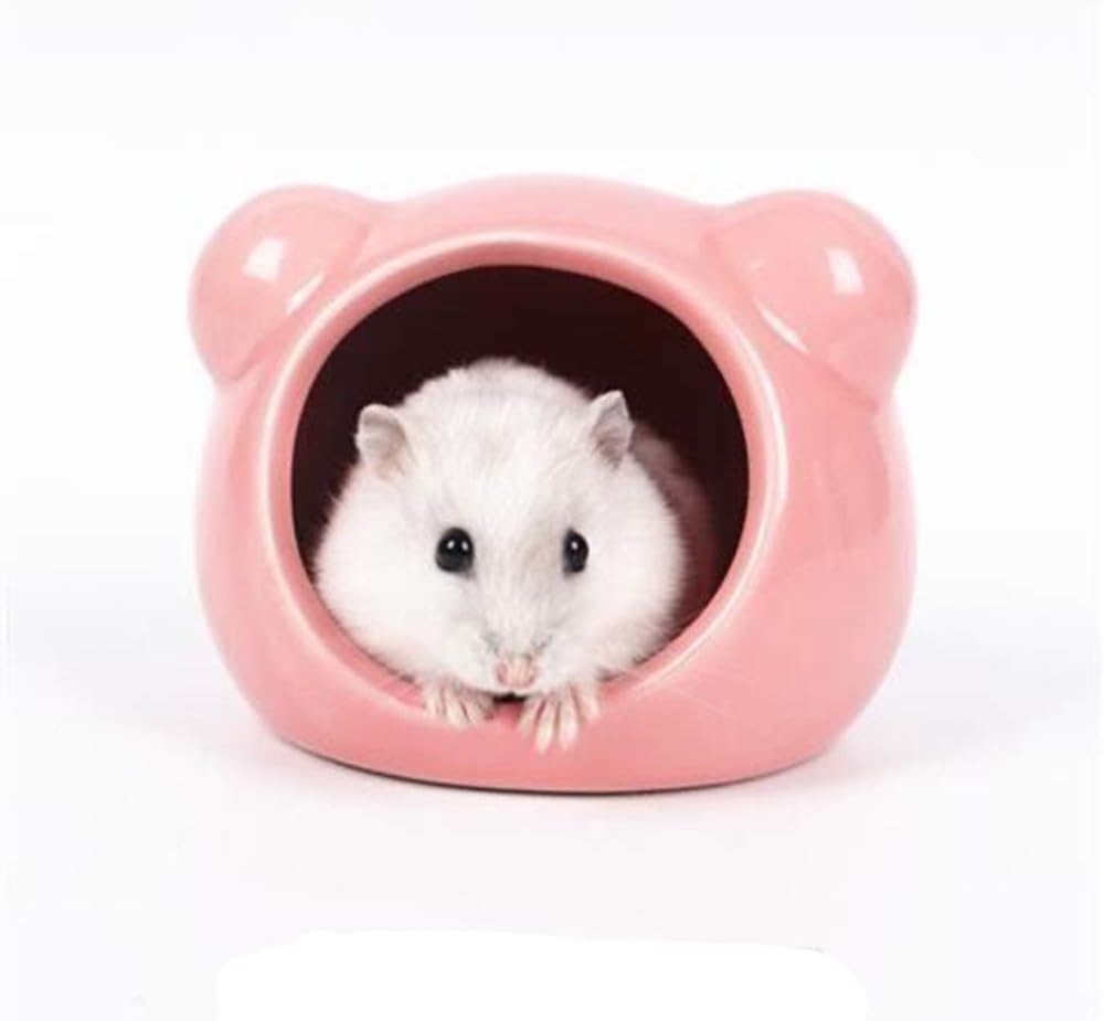 Ceramic Hamster Hideout Small Animal House Critter Bath, Ideal for Dwarf Hamsters and Gerbils, Pet Hideout Hut Cave