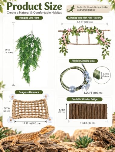 Bearded Dragon Crested Gecko Tank Accessories Plant Kit