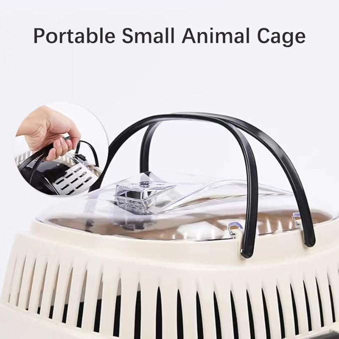 Pink Travel Small Animals Hamster Hedgehog Guinea Pig Cage Carrier - Image 3