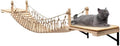 A.FATI Wall-Mounted Cat Roped Bridge Long for Indoor Cats, Cat Wall Shelves for Sleeping, Playing, Climbing, Wooden Cats Bed and Perches with Sisal Scratch Mat