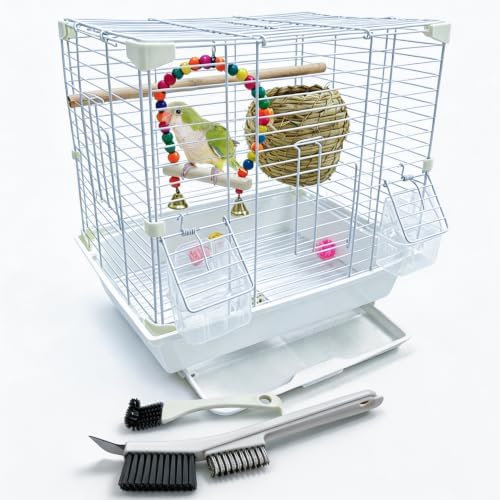 Birds Starter Kit,Birdcages and Bird Cage Accessories,Bird Travel Cage for Small Birds Parrots