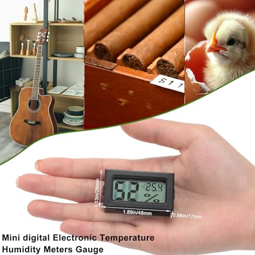 Kanayu 24 Pack Mini Humidity Meter Thermometer Indoor Humidity Monitor Bulk
