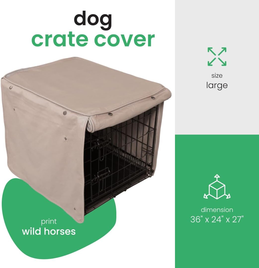 Molly Mutt Tan Dog Crate Cover, Non-Toxic & 100% Cotton, 36"x24"x27"